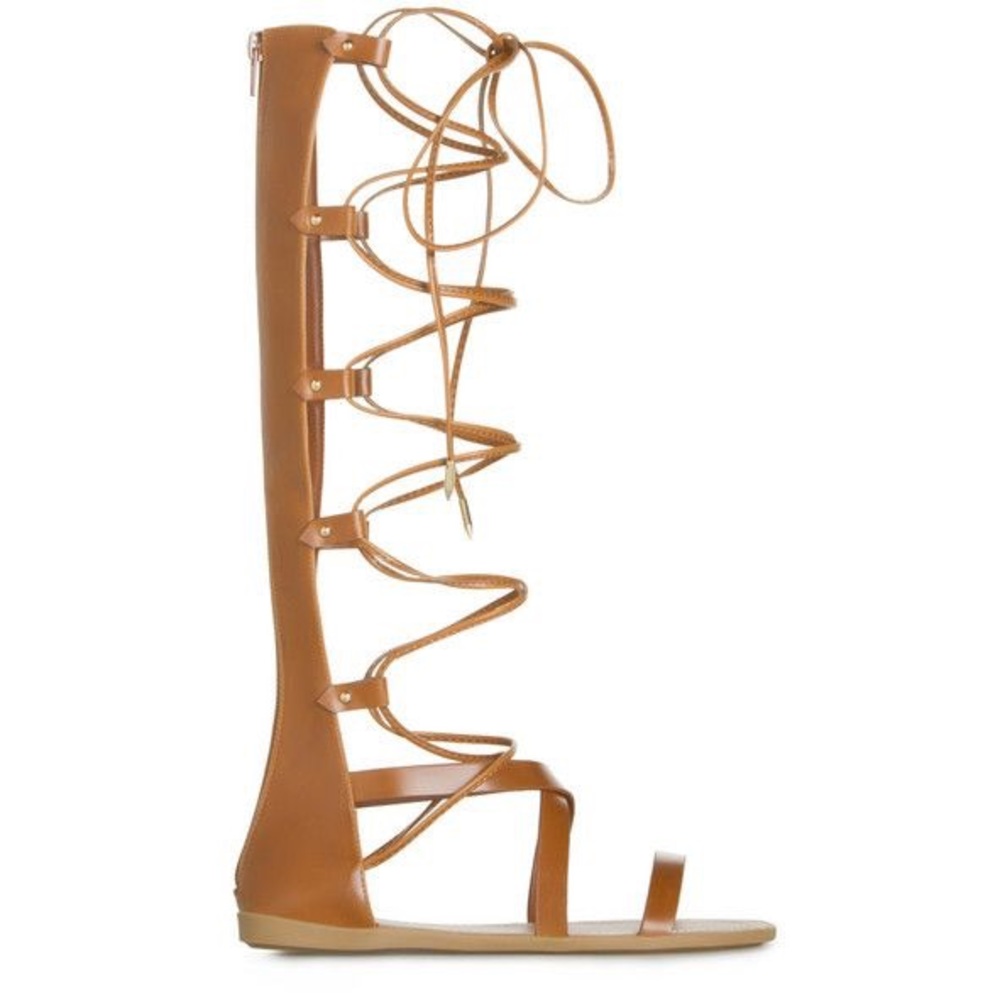 Cognac Brown gladiator sandals 7.5